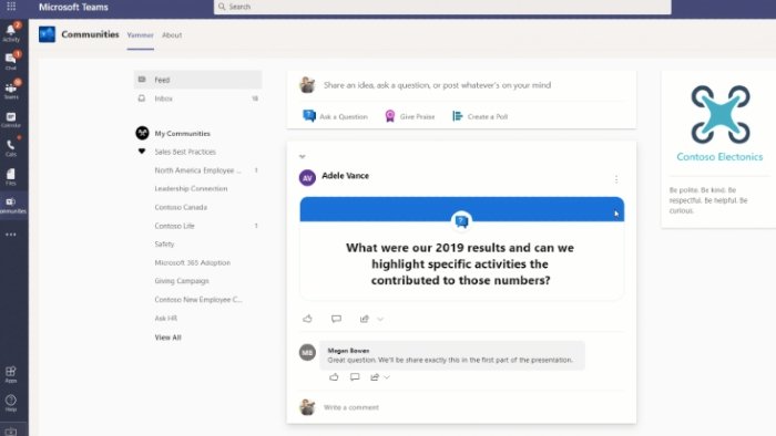 Microsoft Teams Yammer Communities