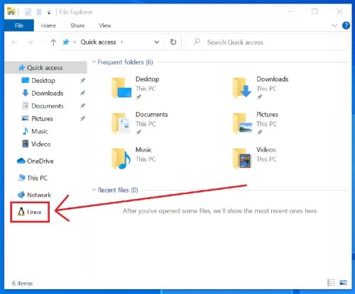 Windows 10 implements Linux files integration