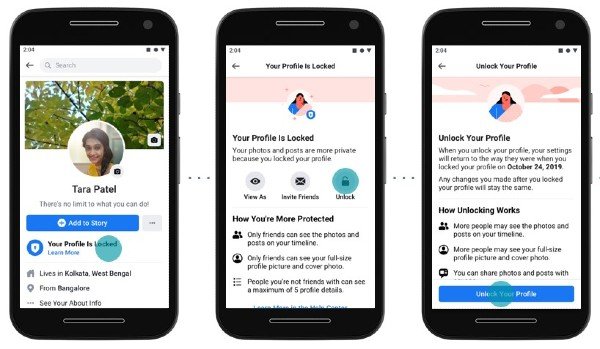 Facebook Profile Lock Feature India