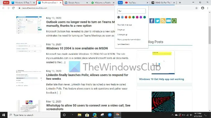 Google Chrome launches Tab Groups