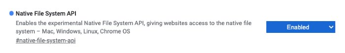 Native File System API Google Chrome