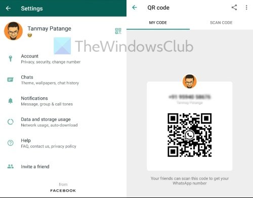 WhatsApp QR Code Scan Contacts