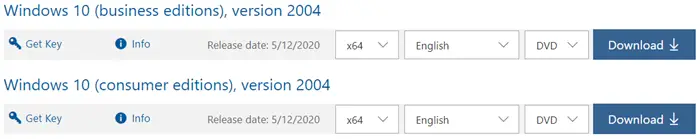 windows 10 2004 msdn