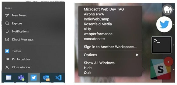 PWAs to let you send emails, compose tweets directly from Taskbar!