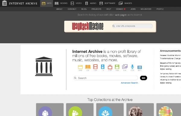 Internet Archive or Wayback Machine