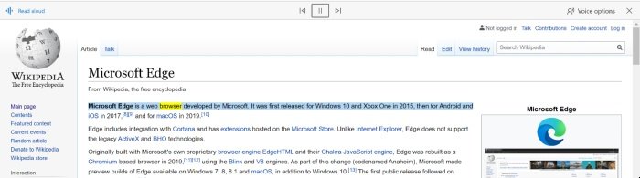 Microsoft Edge Read Aloud PDF