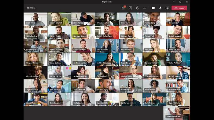 Microsoft Teams Grid View