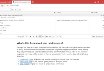 Vivaldi 3.1 Notes Manager