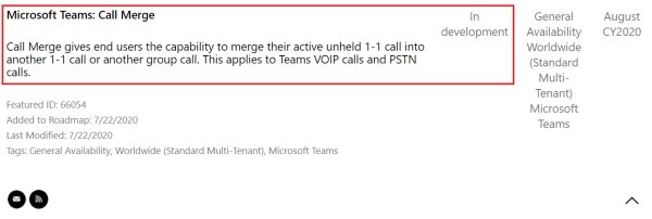 Microsoft Teams Call Merge Feature