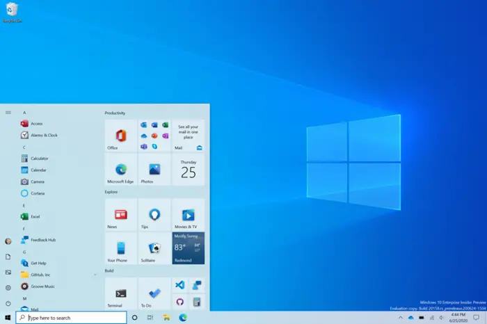 Windows 10 Start Menu