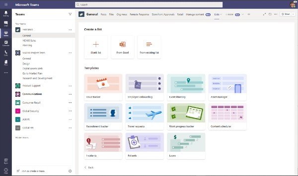 Microsoft Teams Lists