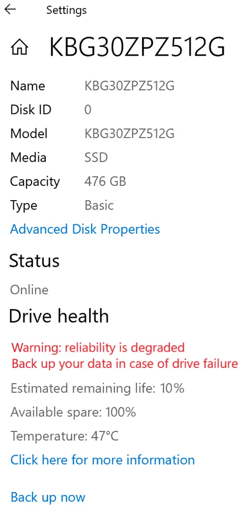 Windows 10 to get storage health monitoring