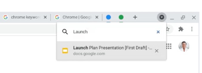 Google Chrome Tab Search