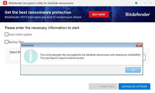 Darkside Ransomware Decryption Tool