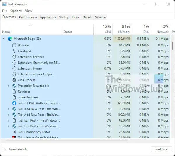 Microsoft improves appearance of Edge processes in Task Manager