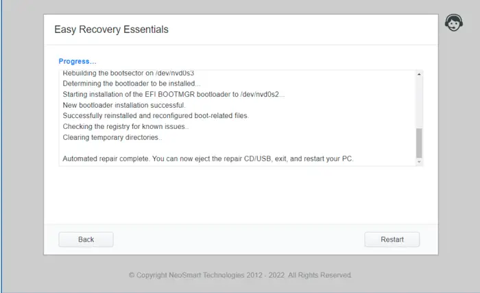 easy recovery essentials for windows