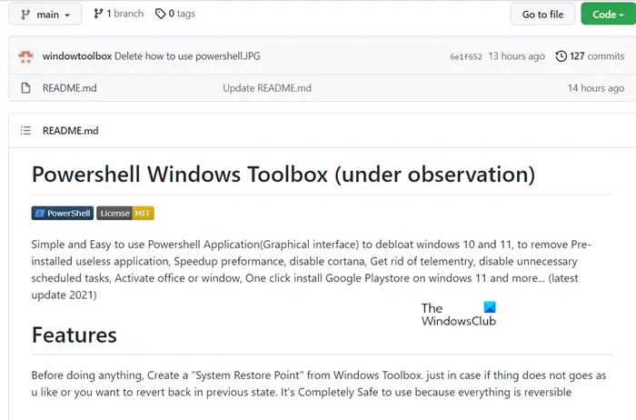 Windows Toolbox