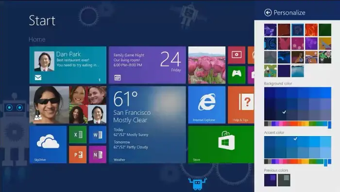 Windows 8.1 Homescreen