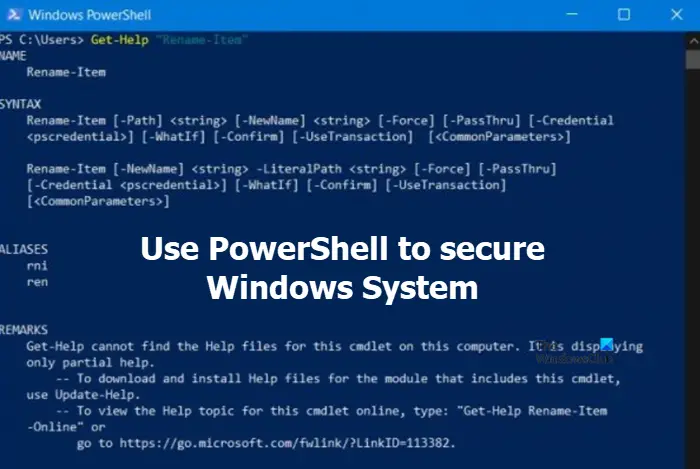 PowerShell Secures Windows