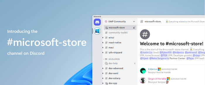 Канал магазина Microsoft в Discord