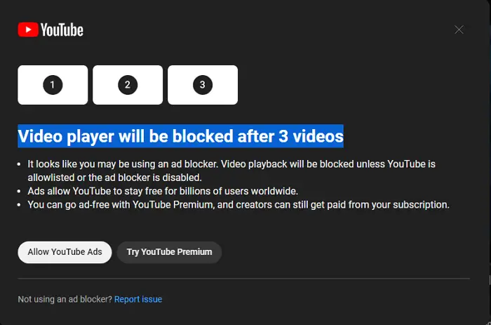 YouTube may limit access to videos for Ad-Blocker users