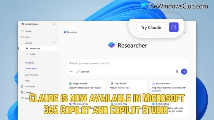 Claude is now available in Microsoft 365 Copilot and Copilot Studio