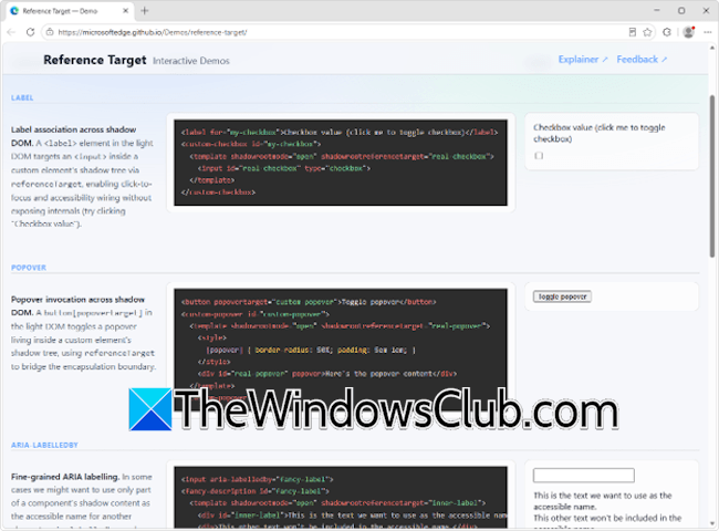 referenceTarget property of a ShadowRoot object referenceTarget property of a ShadowRoot object